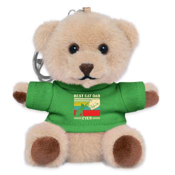Best Cat Dad Ever Funny Cat Father Day - Teddy Keyring - green - Front