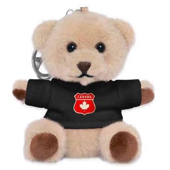 Kanada Wappen Flaggen Design - Teddy Schlüsselanhänger - Schwarz - Vorne
