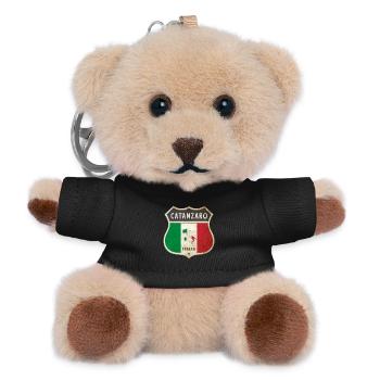 Catanzaro Italien Wappen Flaggen Design - Teddy Schlüsselanhänger - Schwarz - Vorne