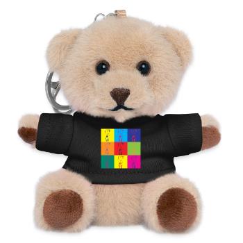 Pop Art Woman Retro Art Gift - Teddy Keyring - black - Front