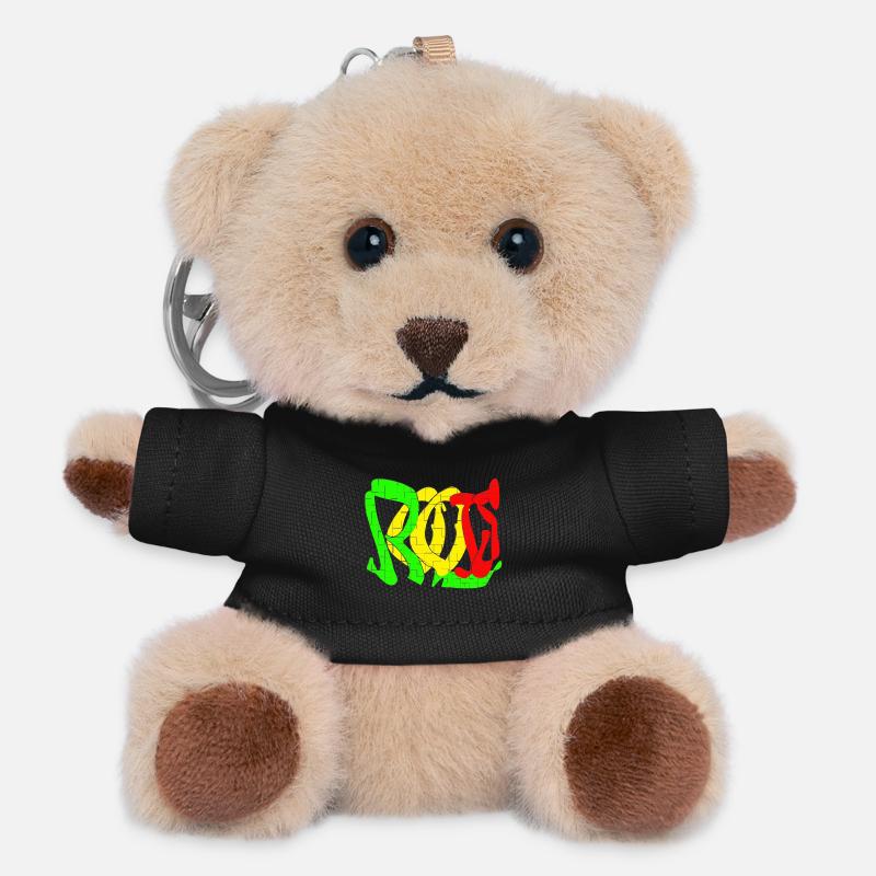 Rasta Color Block Pattern - Teddy Keyring - black