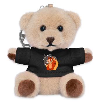 Yoga Hörnchen Nussmaste Meditation - Teddy Schlüsselanhänger - Schwarz - Vorne