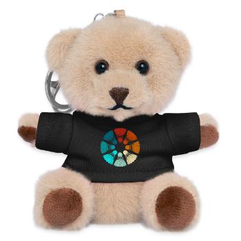 Badminton - Federbälle bunt - Teddy Schlüsselanhänger - Schwarz - Vorne