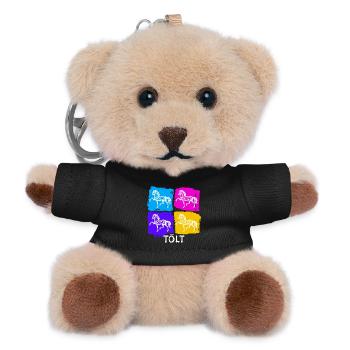 Islandpferde Pferde Tölt Spruch Pferdeliebe - Teddy Schlüsselanhänger - Schwarz - Vorne