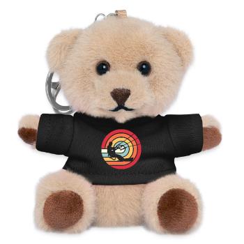 Kitesurfen Kitesurf Kitesurfer Kiteboard Retro Vin - Teddy Keyring - black - Front