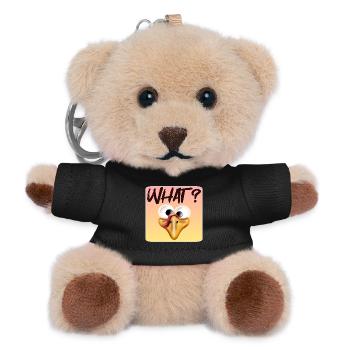 Truthahn GESICHT - Tierillustration - Was - Teddy Schlüsselanhänger - Schwarz - Vorne