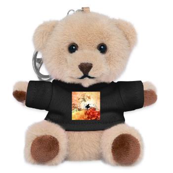 Wonderful flowers with piano and key notes. - Teddy Keyring - black - Front