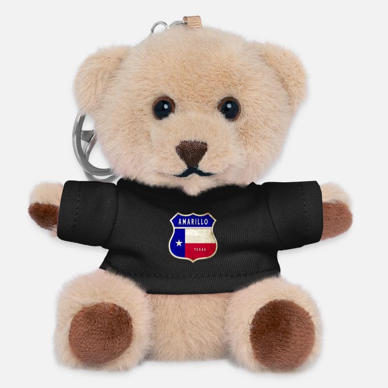 Amarillo Texas Wappen Flaggen Design - Teddy Schlüsselanhänger - Schwarz
