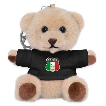 Turin Italy Coat of Arms Flags Design - Teddy Keyring - black - Front
