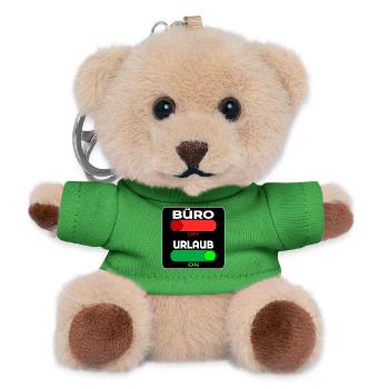 BÜRO OFF - URLAUB ON - SPRÜCHE - Teddy Schlüsselanhänger - Grün - Vorne