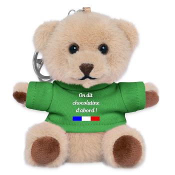 On dit chocolatine d'abord - Porte-clés ourson - vert - Devant