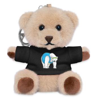 Eisbär Jogger Joggen Sport - Teddy Schlüsselanhänger - Schwarz - Vorne