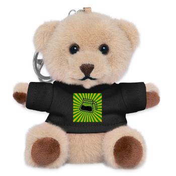 Sunburst Coffee green yellow-Sonnenaufgang Kaffee - Teddy Schlüsselanhänger - Schwarz - Vorne
