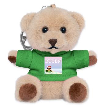 Weihnachten auf Rügen - Faultier Weihnachtsmann - Teddy Schlüsselanhänger - Grün - Vorne