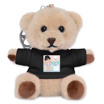 CAPTAIN SLOTH - POLAR BEAR VALENTINE'S DAY - LOVE - Teddy Keyring - black - Front