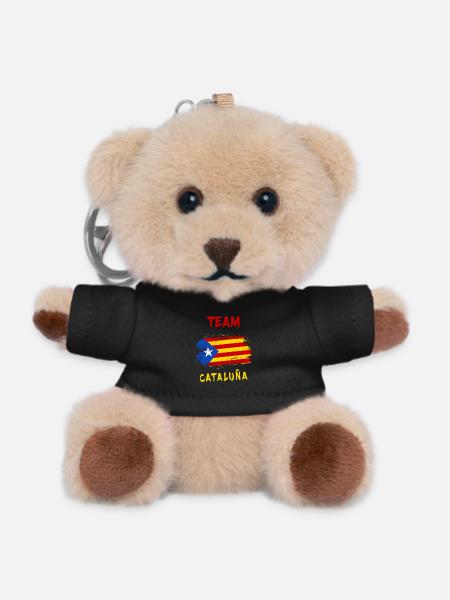 Design du drapeau de l'équipe de Catalogne - Porte-clés ourson - noir