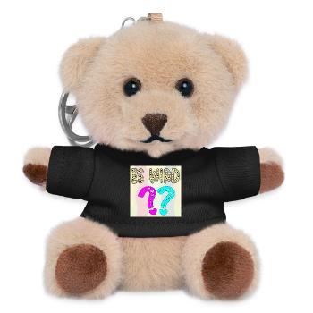 BABYSPRÜCHE - ES WIRD EIN MÄDCHEN ODER JUNGE FRAGE - Teddy Schlüsselanhänger - Schwarz - Vorne