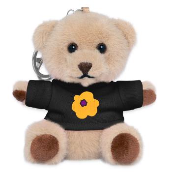 flower yellow spring dots blossom energy nature - Teddy Keyring - black - Front