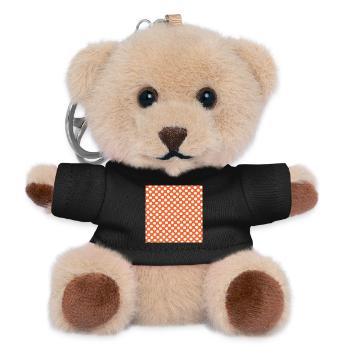 Modèle de texture d’arrière-plan Dots Personnaliser - Porte-clés ourson - noir - Devant