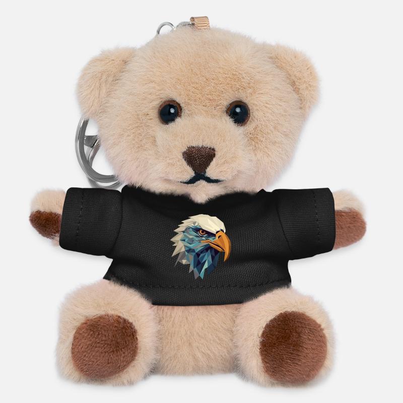 Stylized, geometric eagle - Teddy Keyring - black
