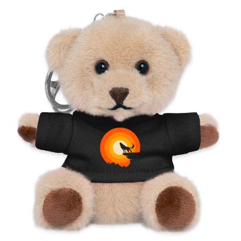 Wolf ist mein Krafttier - Teddy Schlüsselanhänger - Schwarz - Vorne