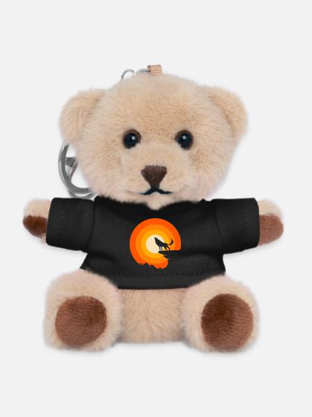 Wolf ist mein Krafttier - Teddy Schlüsselanhänger - Schwarz