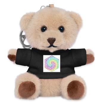 Flower of Life - 5th Dimension - Mandala - love - Teddy Keyring - black - Front