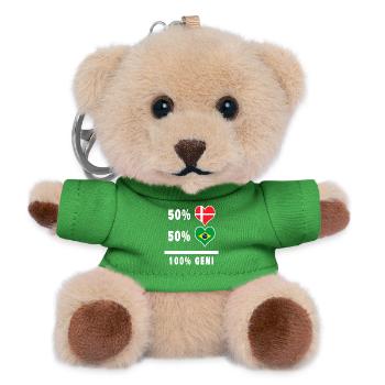 Brazil and Denmark 100% genius flag - Teddy Keyring - green - Front