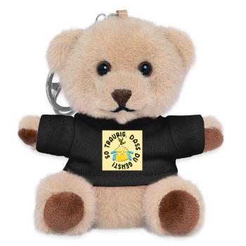 Abschiedsgeschenke - Traurig Sein Sprüche ZITRONE - Teddy Schlüsselanhänger - Schwarz - Vorne