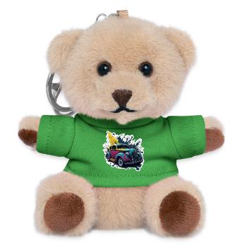 Farbiger Oldtimer Spritzer - Teddy Schlüsselanhänger - Grün - Vorne