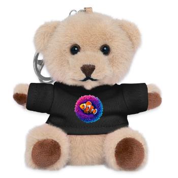 Clownfish and anemone - Teddy Keyring - black - Front