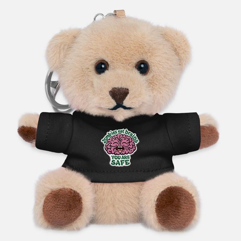 Zombies eat brains - Teddy Keyring - black