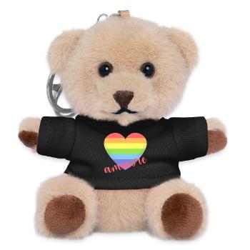 t-shirt Napoli ammore gay lgbt coeur gay pride - Porte-clés ourson - noir - Devant