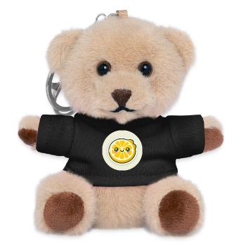 Tranche de citron jaune avec visage - Porte-clés ourson - noir - Devant