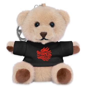 Chinesischer Drachenkopf (Rot) - Teddy Schlüsselanhänger - Schwarz - Vorne