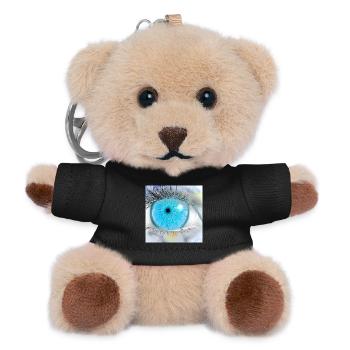 Faszinierende blaue Augenillustration - Teddy Schlüsselanhänger - Schwarz - Vorne