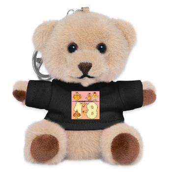 Eighteen-Year-Old Chickens - 18th Birthday - Teddy Keyring - black - Front