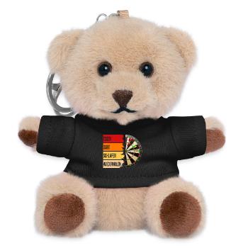 Essen, Dart, Schlafen, Wiederholen - Teddy Schlüsselanhänger - Schwarz - Vorne