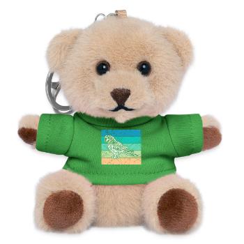 Oiseau, Jungle, Jungle, Perroquet, Zoo, Amoureux Des Animaux - Porte-clés ourson - vert - Devant