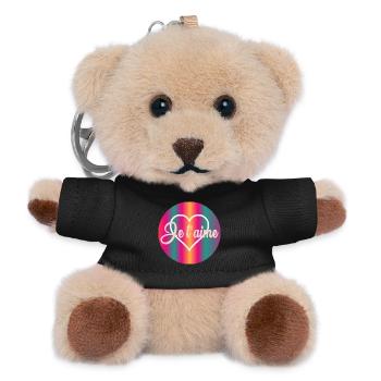 HERZ, ICH LIEBE DICH - Teddy Schlüsselanhänger - Schwarz - Vorne