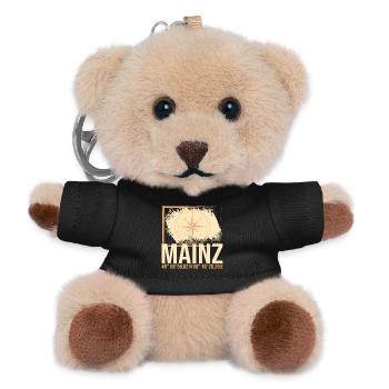 Mainz Koordinaten - Teddy Schlüsselanhänger - Schwarz - Vorne