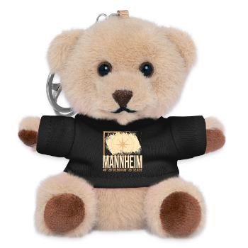 Mannheim Koordinaten - Teddy Schlüsselanhänger - Schwarz - Vorne