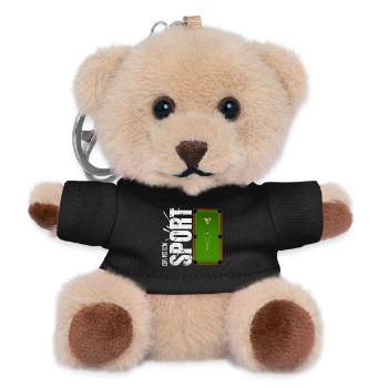 Eins mit dem Sport - Billard - Teddy Schlüsselanhänger - Schwarz - Vorne
