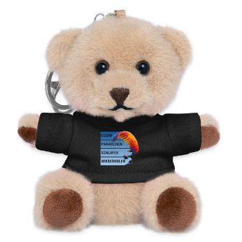 Essen - Paragliden - Schlafen - Wiederholen - Teddy Schlüsselanhänger - Schwarz - Vorne