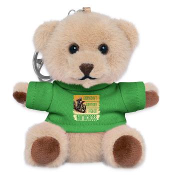 Leidenschaft - Abenteuer - Freiheit - Motocross - Teddy Schlüsselanhänger - Grün - Vorne