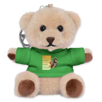 Essen - Motocross - Schlafen - Wiederholen - Teddy Schlüsselanhänger - Grün - Vorne