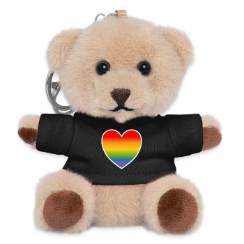 LGBT Shirt Regenbogenherz white - Teddy Schlüsselanhänger - Schwarz - Vorne