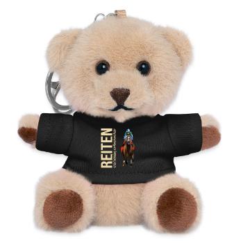 Reiten ist die Verbindung von Mensch und Natur - Teddy Schlüsselanhänger - Schwarz - Vorne