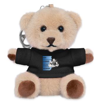 Essen - Schwimmen - Schlafen - Wiederholen - Teddy Schlüsselanhänger - Schwarz - Vorne