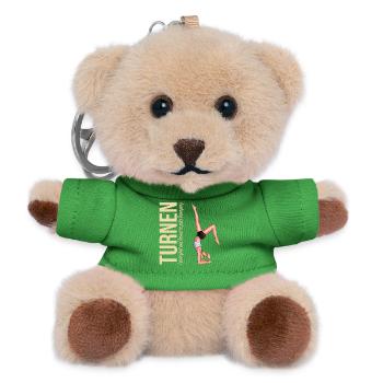 Turnen: Leichtigkeit und Anmut in jeder Bewegung - Teddy Schlüsselanhänger - Grün - Vorne